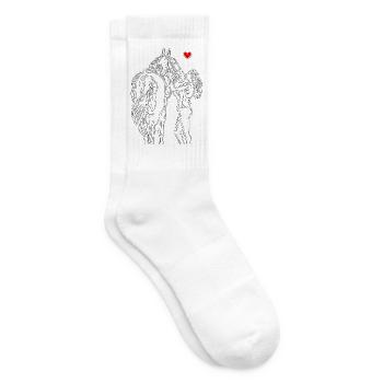 Pferdeliebe Reiterin mit Pferd und Herz - Tennissocken - Weiß - Rechts