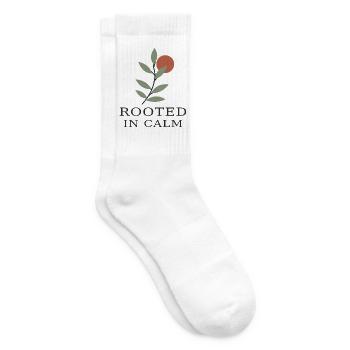 Rooted in Calm – Botanische Ruhe - Tennissocken - Weiß - Rechts
