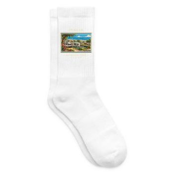 Italien Savignano Mare Camping Vintage Reisemarke - Tennissocken - Weiß - Rechts