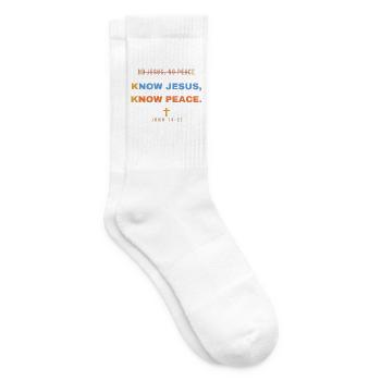 Know Jesus Know Peace – No Jesus No Peace - Tennissocken - Weiß - Rechts