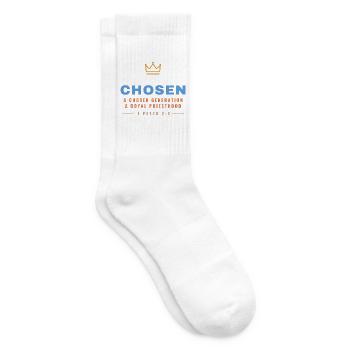 Chosen – 1 Peter 2:9 Royal Priesthood - Tennissocken - Weiß - Rechts