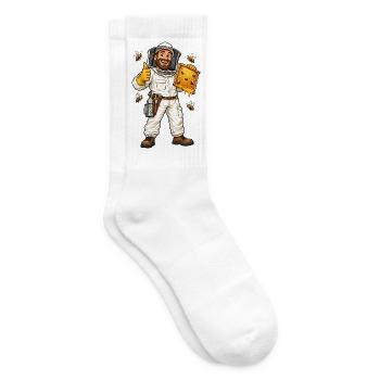 Imker im Comicstil – Bienen und Honig - Tennissocken - Weiß - Rechts
