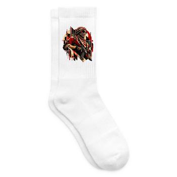 Kaempfer Motiv - Geschenk für Taktik Gamer - Tennissocken - Weiß - Rechts