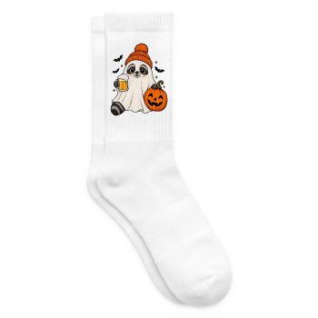 Geist Waschbär Holding Beer Pumpkin Spooky Fall - Tennissocken - Weiß - Rechts