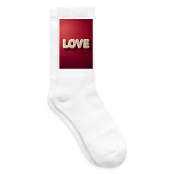 Unscharfe Liebesbriefe auf Rot - Tennissocken - Weiß - Rechts