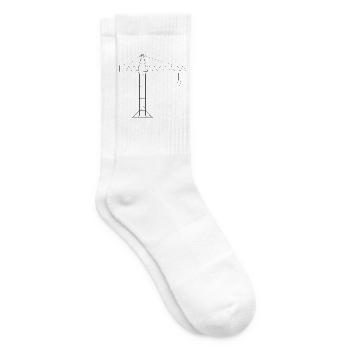 Moderner Baukran - Tennissocken - Weiß - Rechts