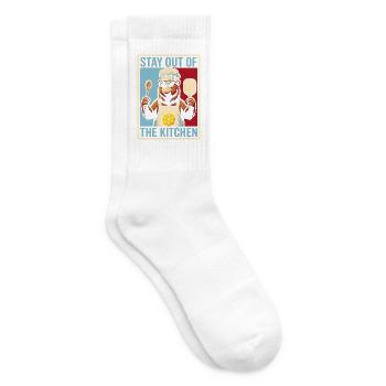 Bleib draußen, Küchenbär-Koch - Tennissocken - Weiß - Rechts