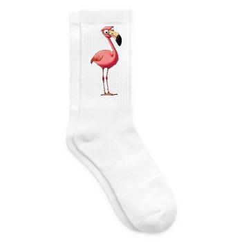 Cooler Flamingo - Tennissocken - Weiß - Rechts