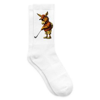 Esel Golfer / Golf Esel - Tennissocken - Weiß - Rechts