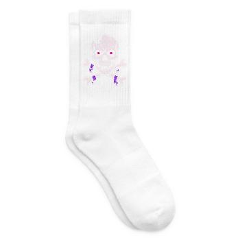 Schädelkreuz Neonlila Piraten Skull - Tennissocken - Weiß - Rechts