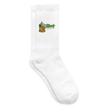 Illinois Retro Vintage Chicago Skyline Jazz Design - Tennissocken - Weiß - Rechts