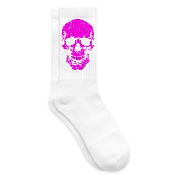 Neon Totenkopf Silhouette - Tennissocken - Weiß - Rechts