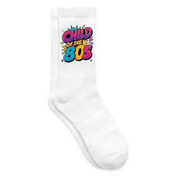 Kind der 80er – Child of the 80s Retro Neon - Tennissocken - Weiß - Rechts