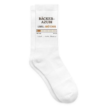Bäcker Azubi Level Brötchen - Tennissocken - Weiß - Rechts