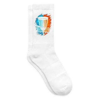 Disc Golf Discgolf Männer Jungen Kinder - Tennissocken - Weiß - Rechts