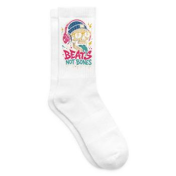 Totenkopf mit Kopfhörern – Beats Not Bones - Tennissocken - Weiß - Rechts