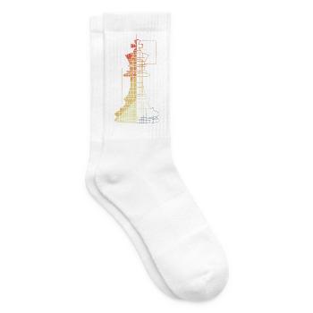 Schachfiguren Zeichnung - Tennissocken - Weiß - Rechts