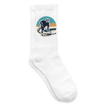 Eishockeyspieler Grafik - Tennissocken - Weiß - Rechts