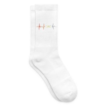 Schwimmen Herzfrequenz Vintage - Tennissocken - Weiß - Rechts