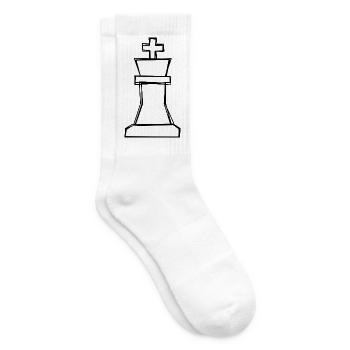 Schachkönig handgezeichnet - Tennissocken - Weiß - Rechts