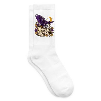 Raven Reverie Nachtmond Gothic - Tennissocken - Weiß - Rechts