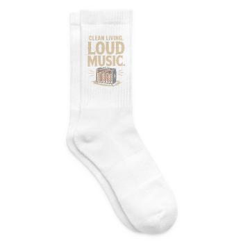 Clean Living Loud Music Straight Edge Nüchtern - Tennissocken - Weiß - Rechts