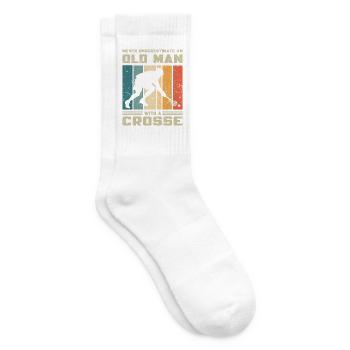 Lacrosse Unterschätze nicht Alten Mann Mit Crosse - Tennissocken - Weiß - Rechts