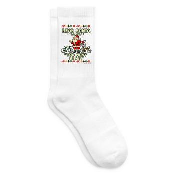 Weihnachten Rennrad Fahrrad Humor - Tennissocken - Weiß - Rechts