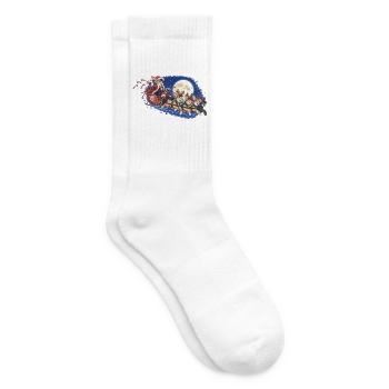 Nacht-Schlitten mit Punk Weihnachtshasen - Tennissocken - Weiß - Rechts