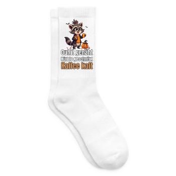 Outfit genäht, Kürbis geschnitzt, Kaffee kalt - Tennissocken - Weiß - Rechts