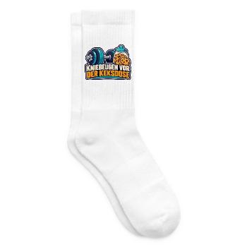 Kraftsport – Kniebeugen vor der Keksdose - Tennissocken - Weiß - Rechts
