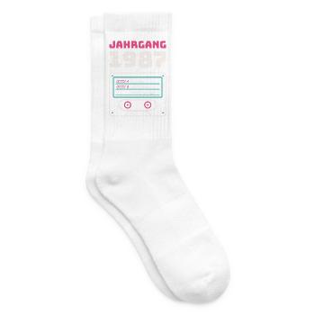 Jahrgang 1987 Kassette - Tennissocken - Weiß - Rechts