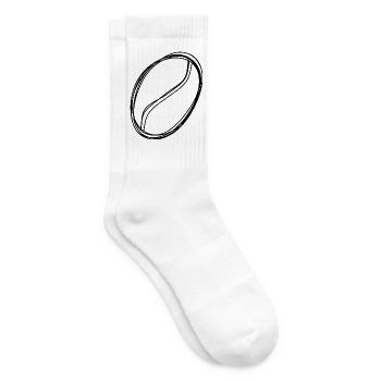 Kaffeebohne handgezeichnet - Tennissocken - Weiß - Rechts