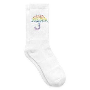 Regenschirm Silhouette Regenbogen - Tennissocken - Weiß - Rechts
