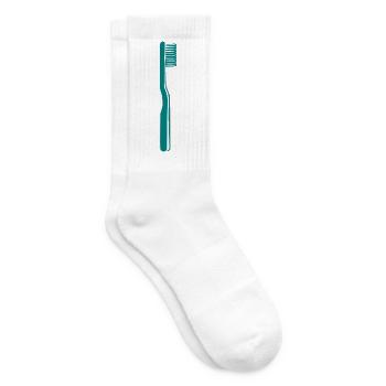Zahnbürste türkis Zahnarzt Geschenk Zahnärztin  - Tennissocken - Weiß - Rechts