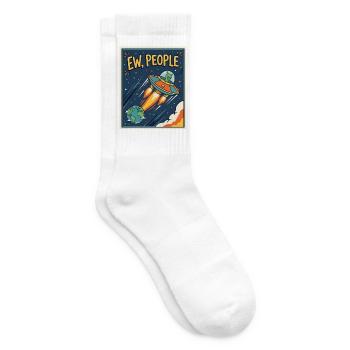 EW, Leute UFO-Cartoon - Tennissocken - Weiß - Rechts