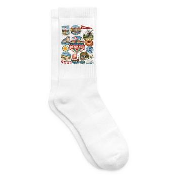 Dänemark Reisesticker - Tennissocken - Weiß - Rechts