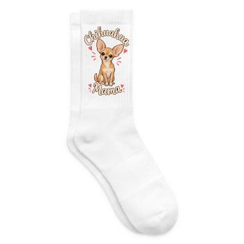 Chihuahua-Mama – Chi-Mama Chihuahua-Liebhaber-Hunde-Mama - Tennissocken - Weiß - Rechts