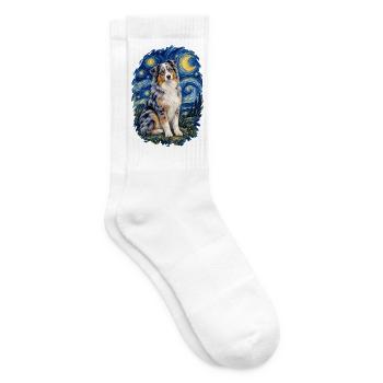Australian Shepherd Sternennacht – Aussie Lover - Tennissocken - Weiß - Rechts