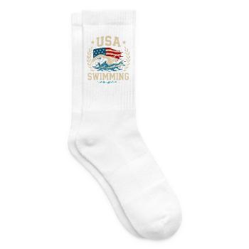 USA Swimming - Tennissocken - Weiß - Rechts