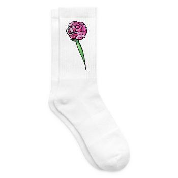 Rosa Aquarell Rosenblüte - Tennissocken - Weiß - Rechts