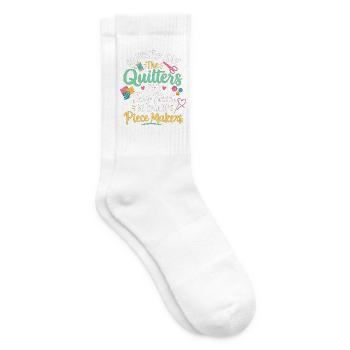 Gesegnet sind die Qulters Nähinspiration - Tennissocken - Weiß - Rechts