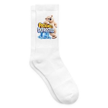 Patience: Defrosted | cooler Eisbär | Cartoon - Tennissocken - Weiß - Rechts