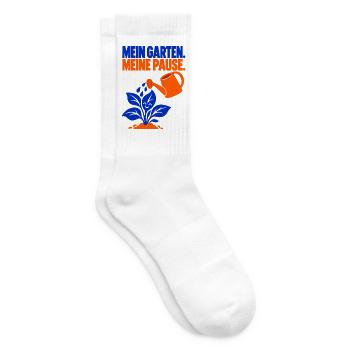 Mein Garten. Meine Pause. – Gartenliebe - Tennissocken - Weiß - Rechts
