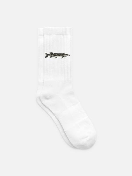 Gepunkteter Hecht Silhouette - Tennissocken - Weiß