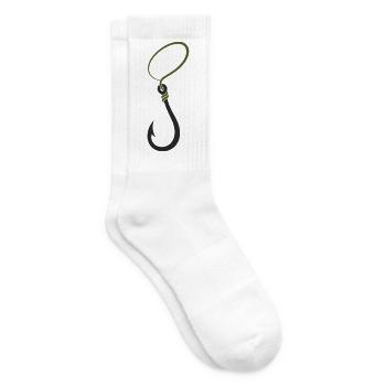 Fischhaken mit grünem Seil - Tennissocken - Weiß - Rechts