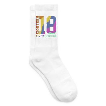 18. Geburtstag Geschenk Regenbogen - Tennissocken - Weiß - Rechts