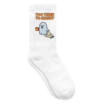 Zu müde, um lustige, schläfrige Geister-Halloween zu verfolgen - Tennissocken - Weiß - Rechts