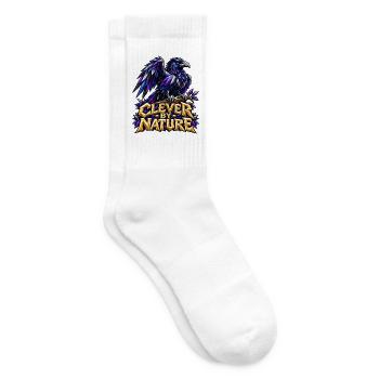 Clever by Nature Rabe Low Poly T-Shirt Rabenkrähe - Tennissocken - Weiß - Rechts