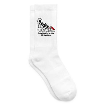 Border Collie hütet zu Weihnachten Spielzeugschafe - Tennissocken - Weiß - Rechts